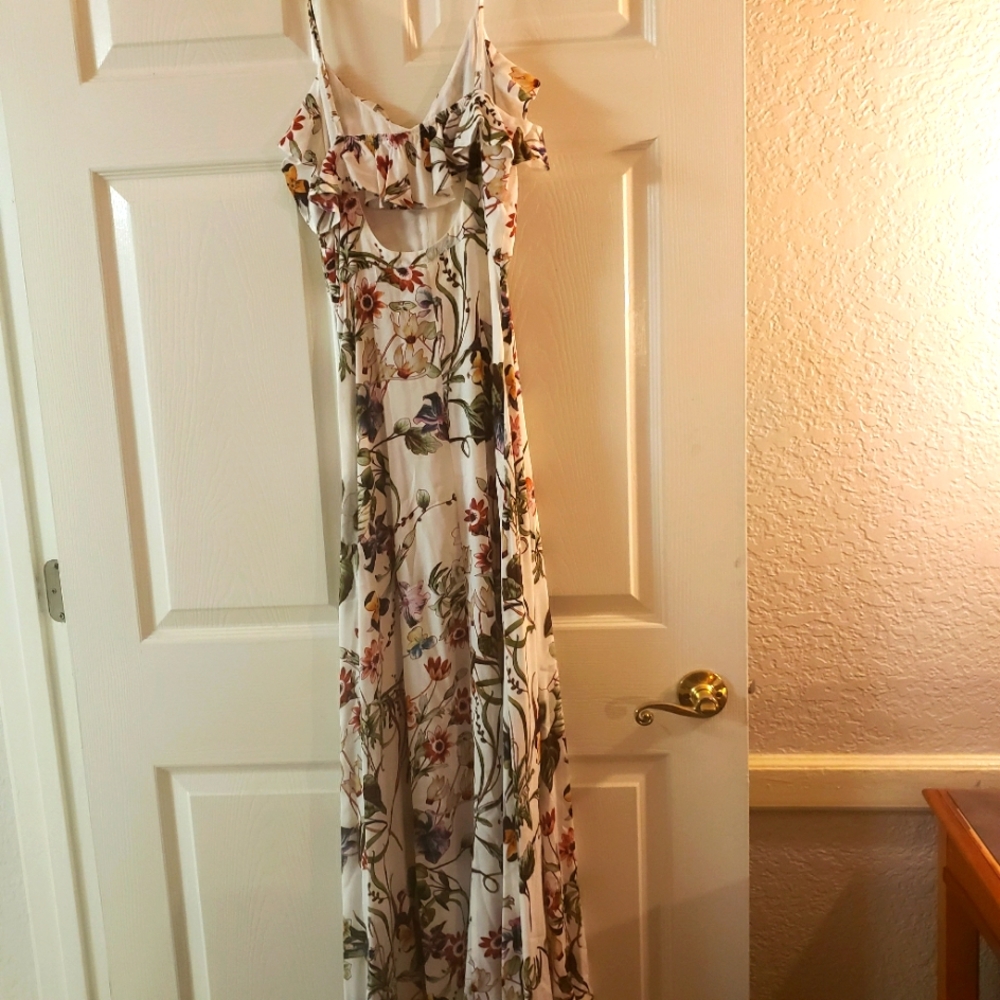Spaghetti Strap Floral Long Dress